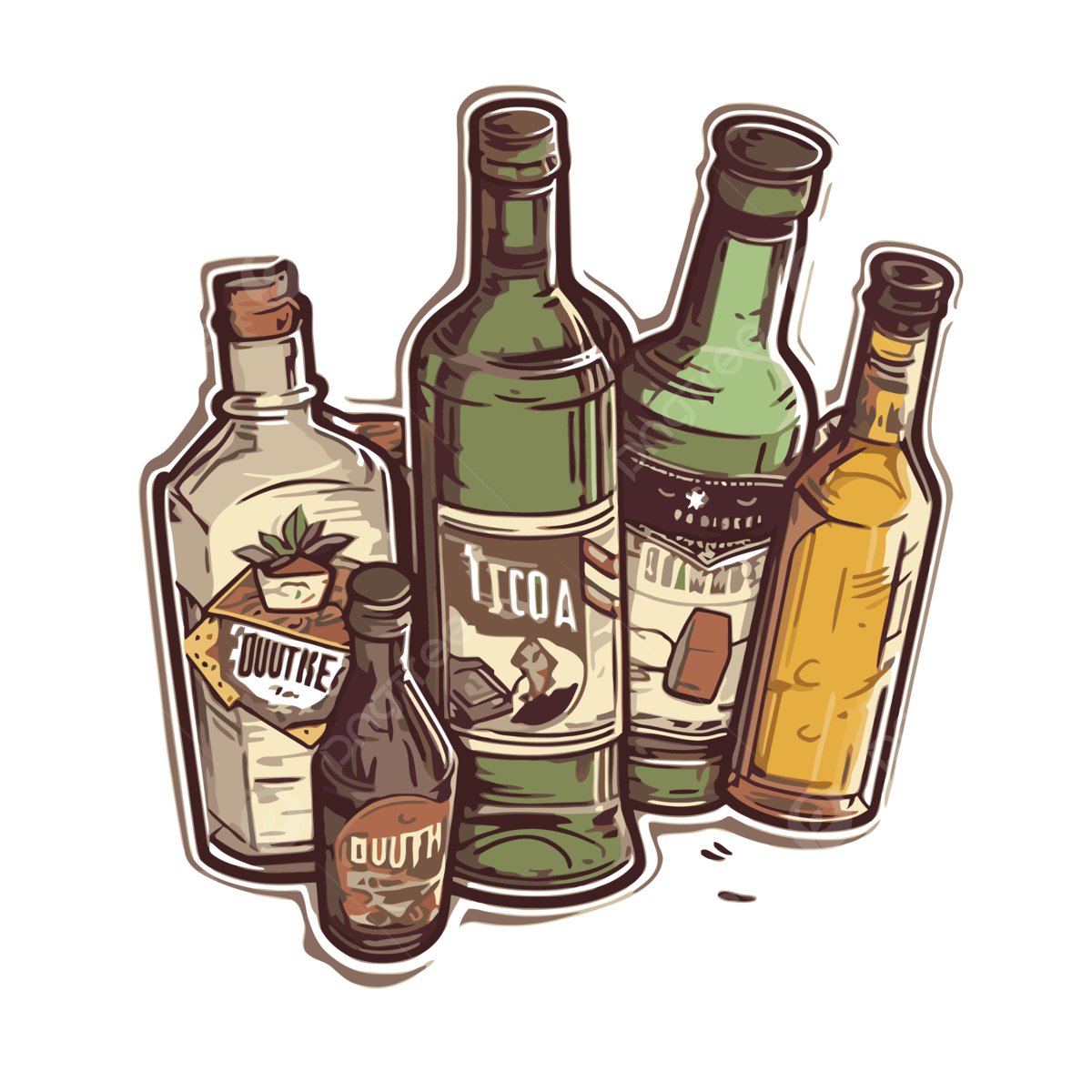 vintage Bottle of alcohols beverage