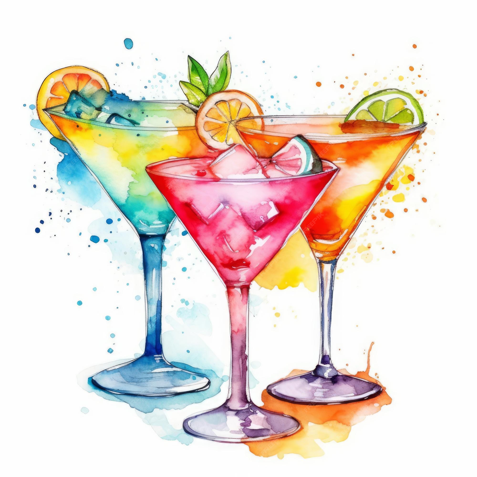 Cocktails Colorful Glass alcohol beverage